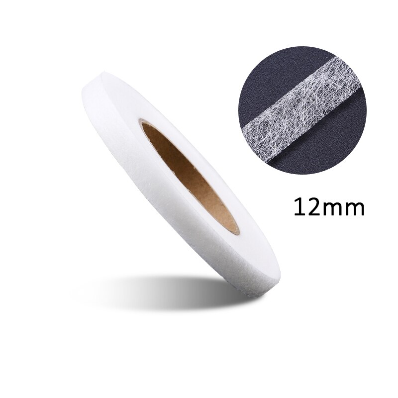 Fita para tecidos com cola adesiva, derrete em ferro, dupla face, patchwork, costura, acessórios de costura, diy: 12mm white