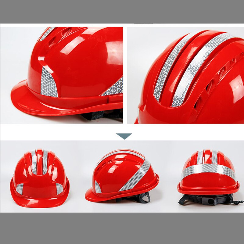 Working Reflective Helmet Five-ribbed Breathable Abs Summer Breathable Security Anti-impact Lightweight Helmets Protective Hat