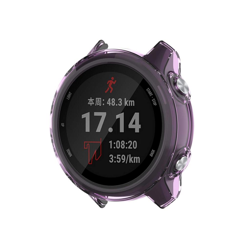 Funda protectora para reloj inteligente Garmin Forerunner 245 645, carcasa transparente de TPU para reloj inteligente