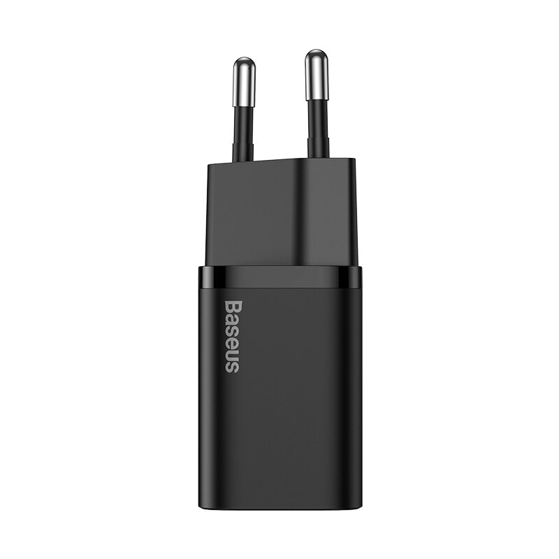 Baseus 20W Pd Super Si Usb C Lader Voor Iphone 12 Pro Max Ondersteuning QC3.0 Snel Opladen Draagbare Telefoon oplader Voor Ip 11 Pro Max: EU Black