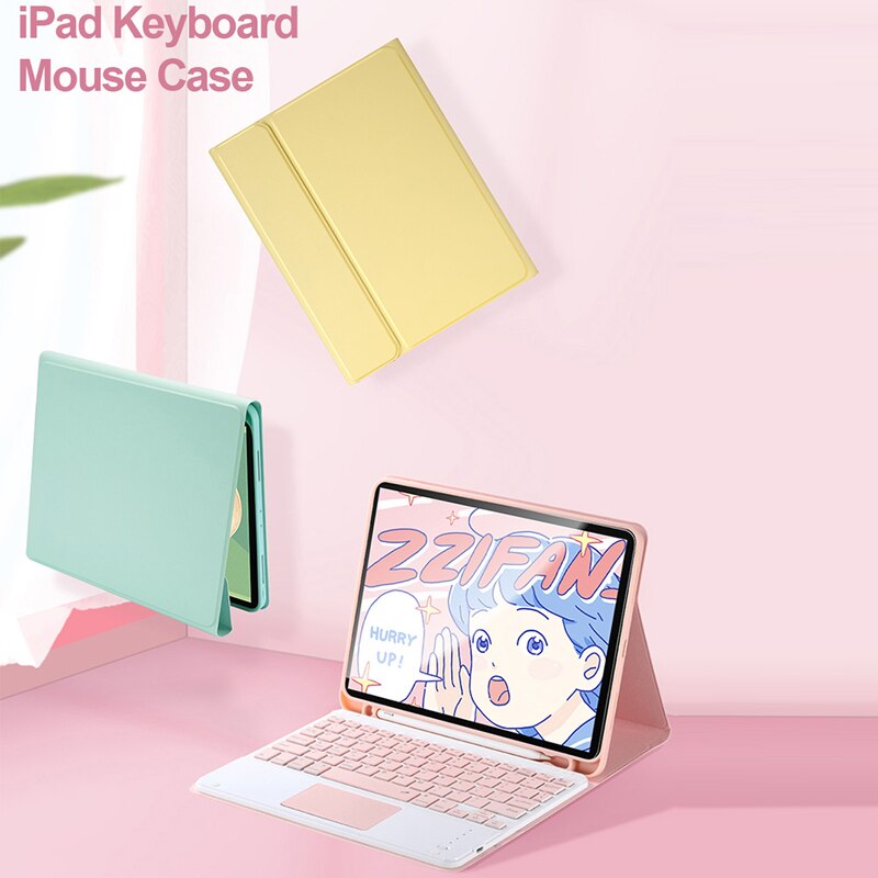 Draadloze Bluetooth Toetsenbord Met Touchpad Case Voor Apple Ipad 7th 8th Generatie 11 Tablet Doek Leather Case