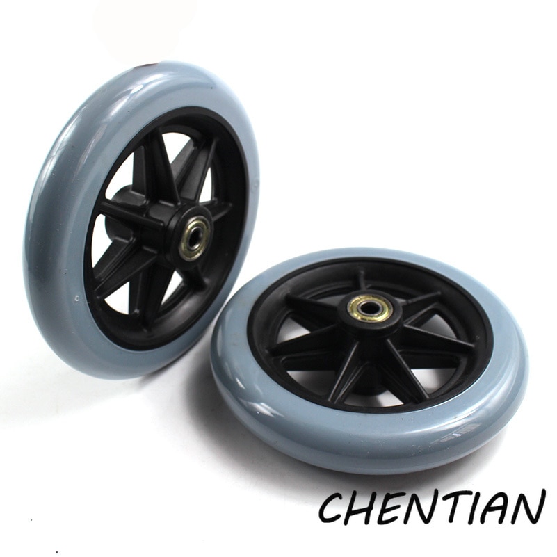 2 st 150mm(6 ")  / 200mm (8 '') grå gummi små icke märkande rullstolshjul tillbehör pp gummistol hjul hjul