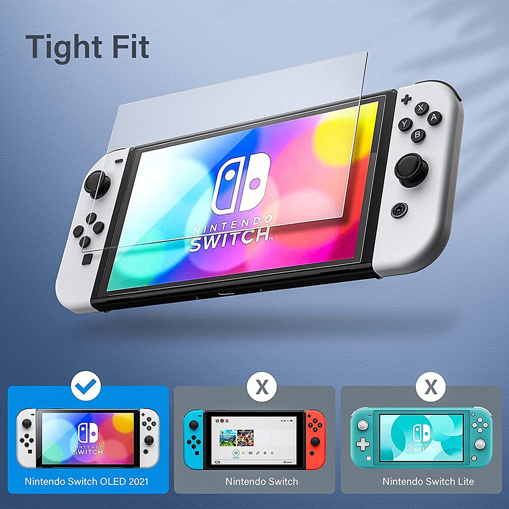 3 stück gehärtetes glas für nintendo switch oled-schutzglas, 9h hd-displayschutzfolien für nintendo switch oled-spielzubehör