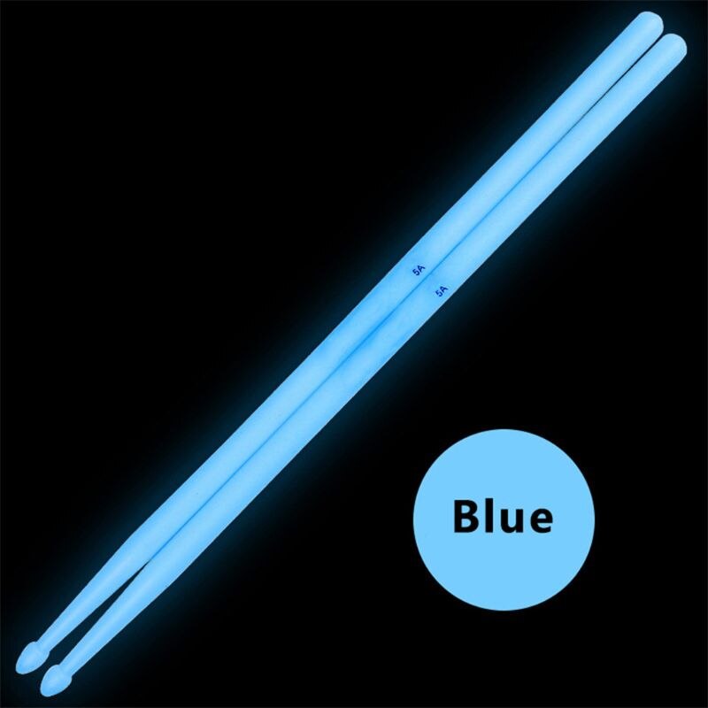 1pair 5A Luminous Drum Stick Drum Set Fluorescent Drumsticks Glow in The Dark: Deep Blue