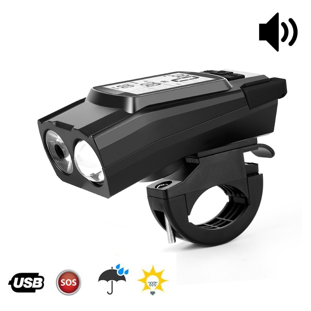 Campanello per bici anello elettronico avvisatori acustici faro per Computer 3 in 1 120DB accessori per biciclette con allarme ad aria forte