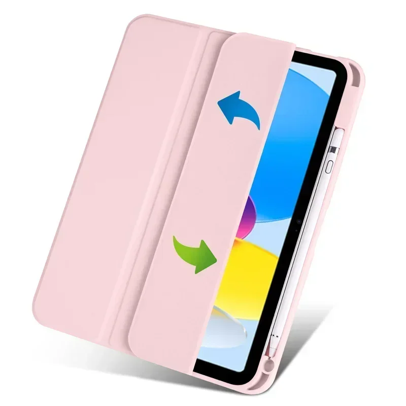 Tablet Case for iPad 11 Case Trifold Pencil Holder Acrylic Back Flip Stand Cover for Funda iPad 11 11th Generaion A16 Case