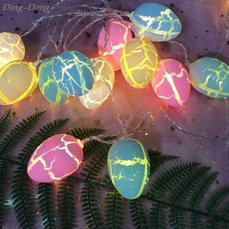 10 LED Lights Easter Party Decor Home Table Centerpiece Easter Eggs Wooden Craft