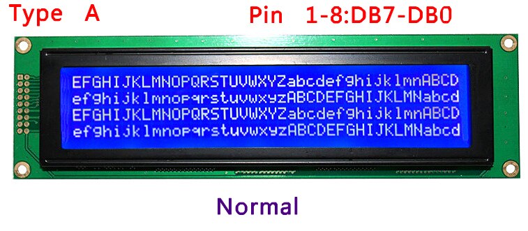5v 40 x 4 4004 40*4 404 tegn lcd-modul gul grøn / blå led-baggrundsbelysning parallelport 18 ben  ks0066 splc 780: Skriv en normal blå