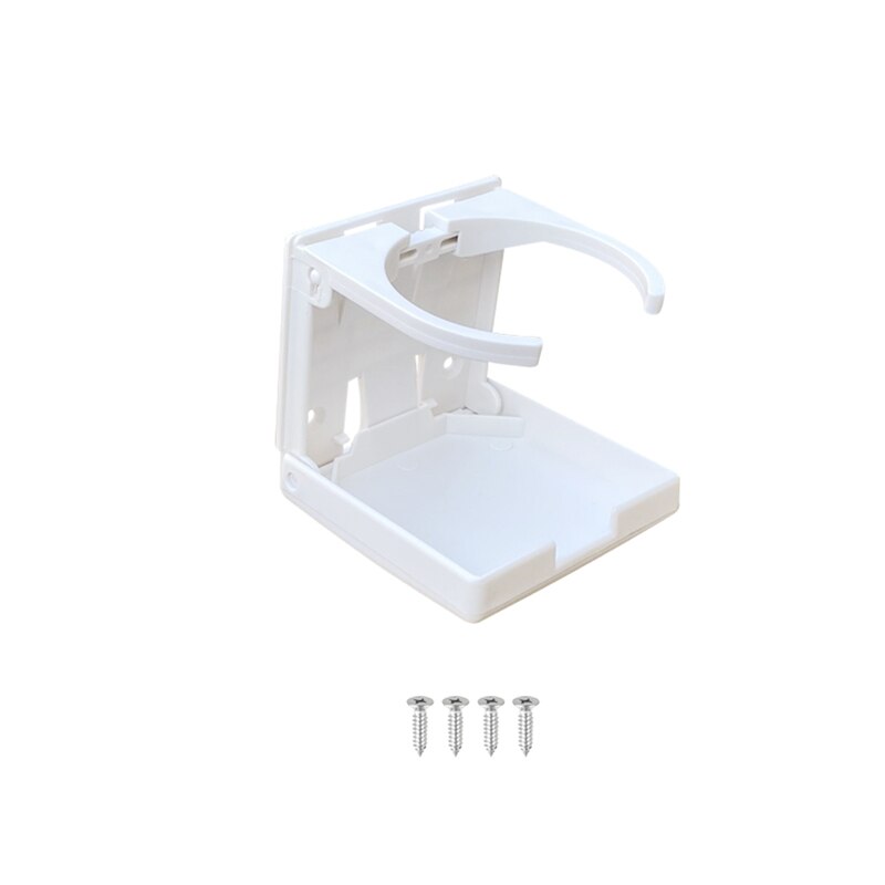 2X Marine Hardware ABS Plastic Adjustable Folding Cup Drink Can Bottle Holder Stand Mount Car Auto Boat Truck RV Van Car Styling: White