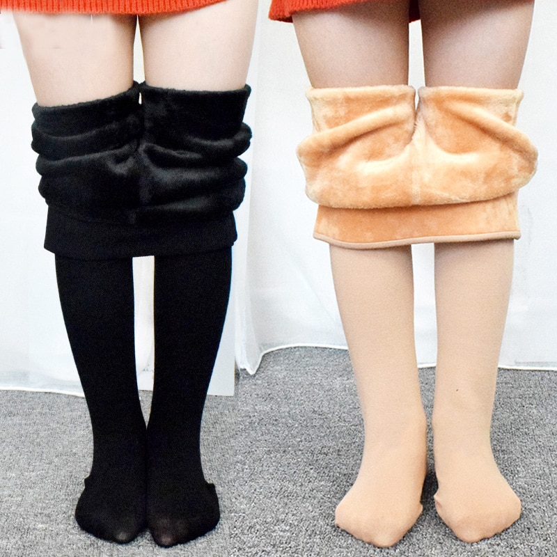 Winter Bont Meisjes Leggings Dik Fluwelen Kinderen Broek Warm Elastische Taille Katoen Kids Meisjes Broek