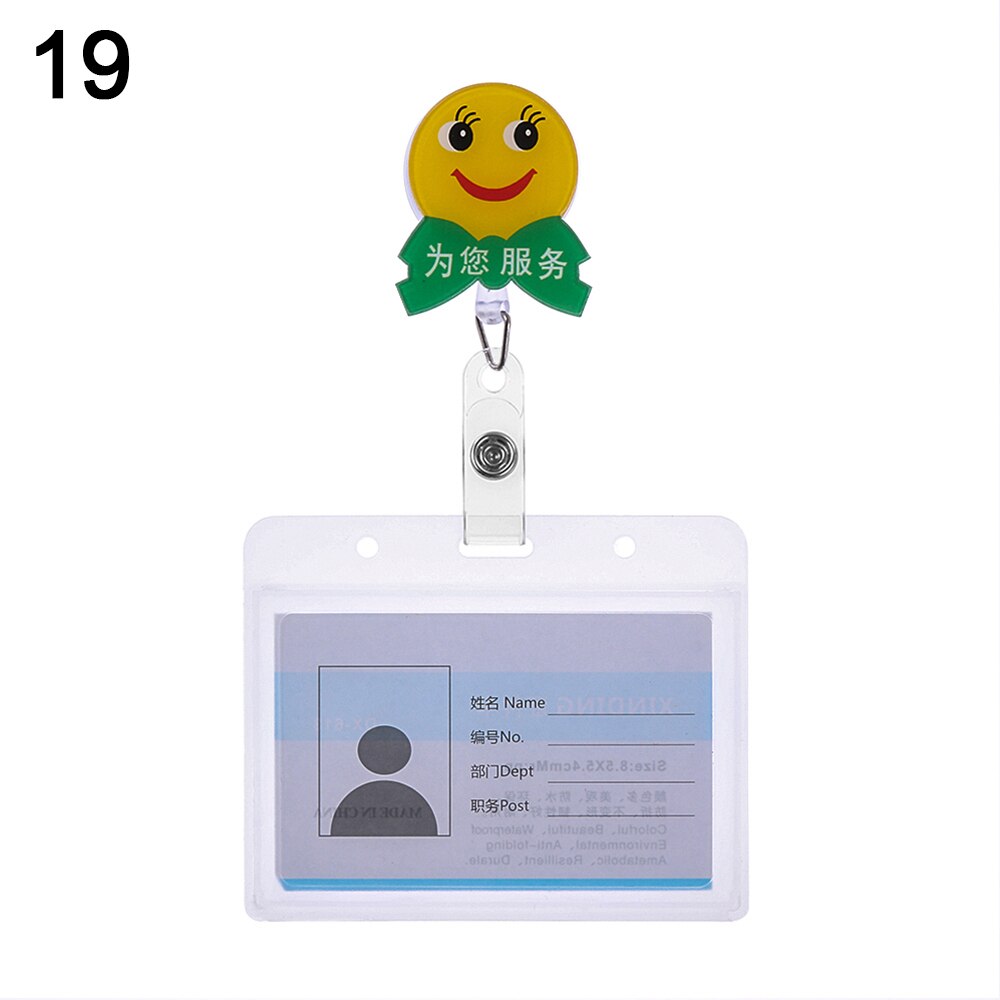 1pc tegneserie-id-emblem holder udtrækkelig rulle unisex business arbejdskort etui elev navneskilte sygeplejerske læge kontorartikler: 19