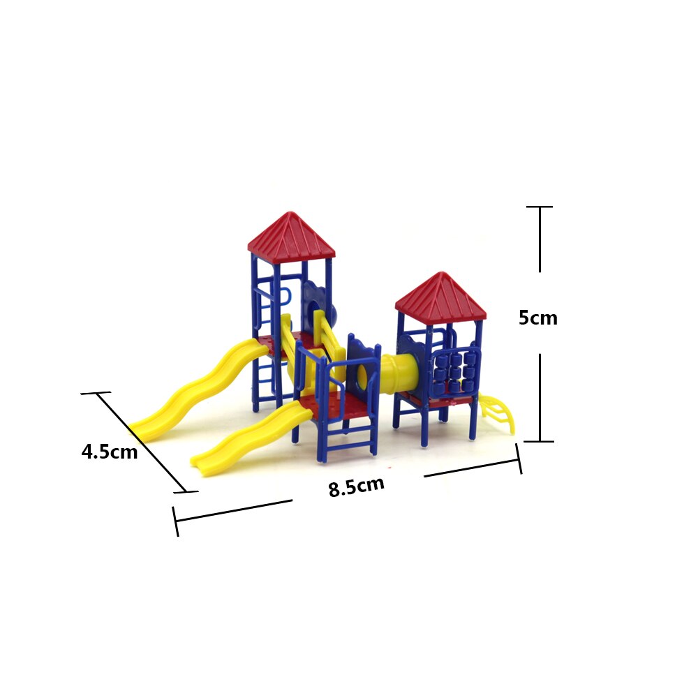 3pcs Miniature Playground Slide 1:75 Scale Model Slide ABS Plastic Learning Education Model Making Set Diorama Toys For Children