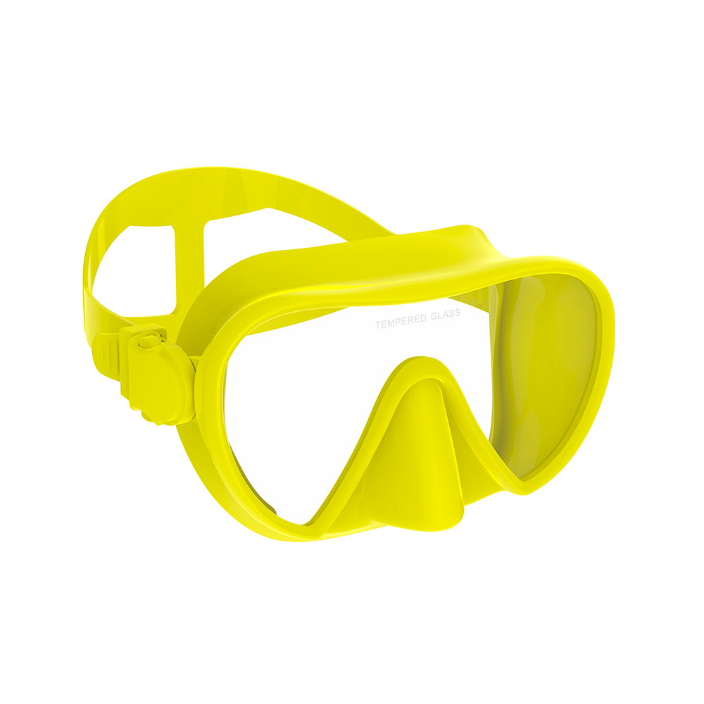 Rahmenlose Maske zum Tauchen, Schnorcheln, perfekte Dichtung, Silikonrock, Panorama-Schwimmbrille aus gehärtetem Glas, geeignet für Erwachsene: Lila
