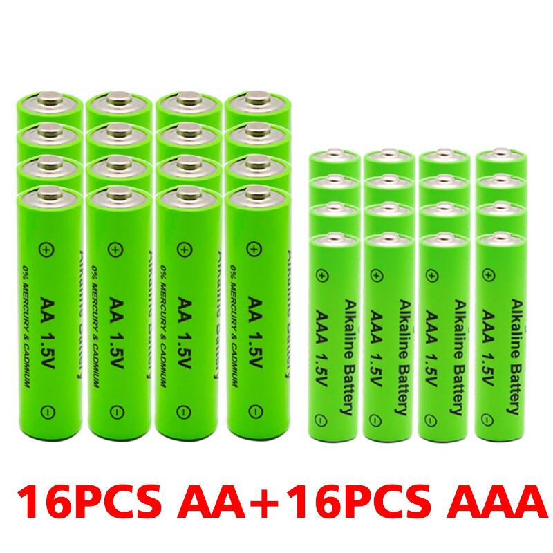 1.5v aa + aaa ni mh ladattava  aa 3800 mah akku + aaa 3000 mahlkaline taskulamppuleluille kello  mp3 soitin vaihda ni-mh akku: Keltainen