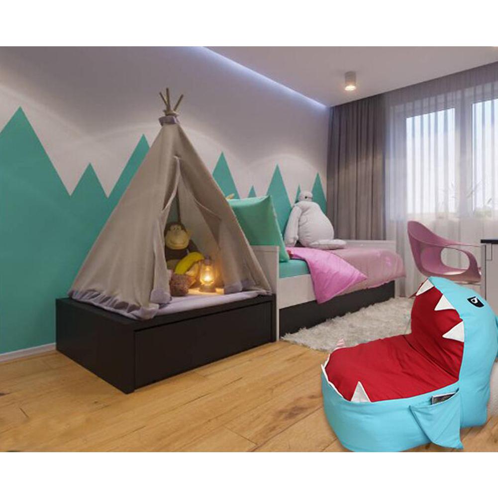 TWISTER. CK Cartoon Shark Vorm Zitzak voor Kinderen Speelgoed Kleding Opslag Haai Kinderen Knuffel Opbergtas Lui Couch Stoel