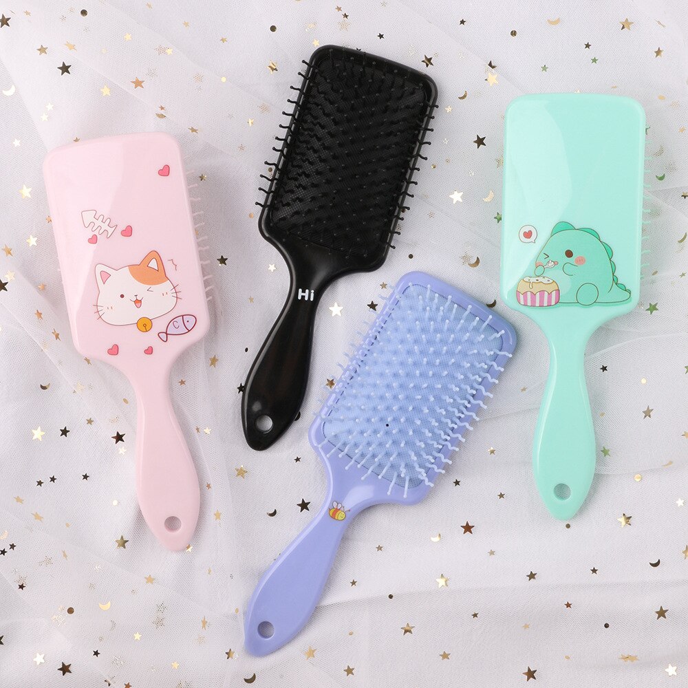 Pente de cabelo bonito estudante menina pente doméstico plástico encaracolado pente de cabelo celebridade cabeleireiro pente anti-estático massagem pente