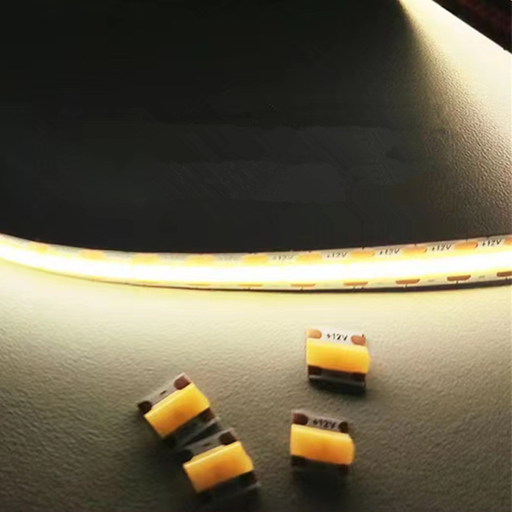 Tira de luces LED COB, cinta Flexible de alta densidad, 12V, 3000K, 4000K, 6500K, blanco, RA90, 1cm, corte de distancia corta