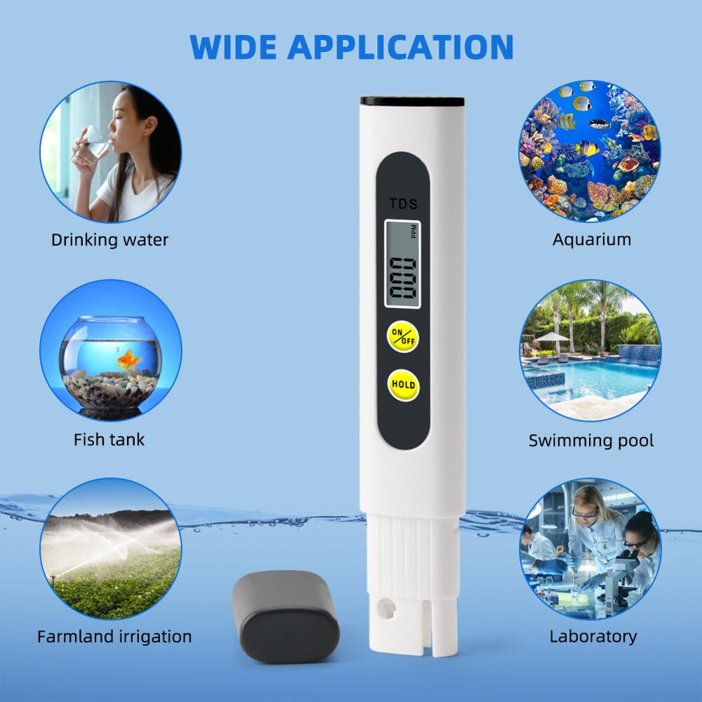 TDS-M2 Portable Digital Water Analyzer Purity Tester Pen Hydroponics TDS Meter Electric Waterproof Lab Detection Measuring Tool