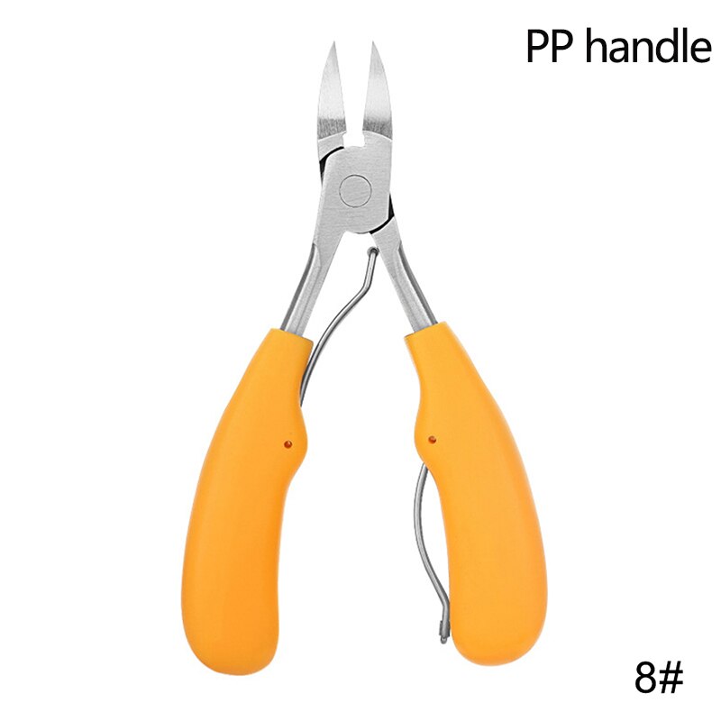 Pinzas para cortar las uñas de los dedos, fórceps para cortar las cutículas, instrumentos de cuidado de los pies para manicura y pedicura: Yellow pp handle