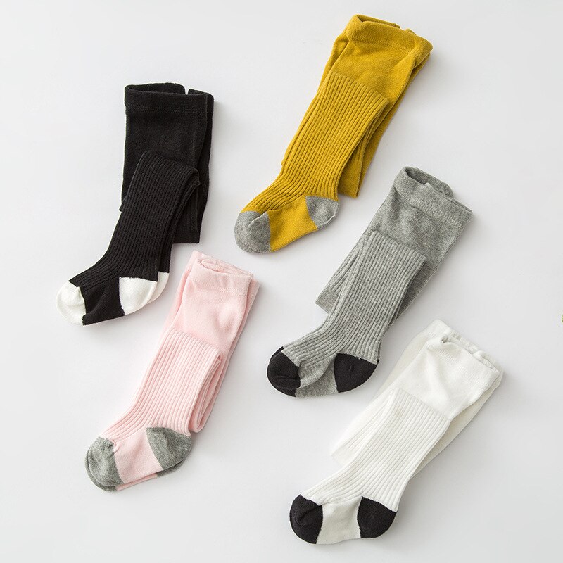 Legginsy dziecięce wiosenne i jesienne dopasowane kolory w pionowe paski 0-4T niemowlę dziewczynka pończochy dziecięce skarpetki dziecięce rajstopy