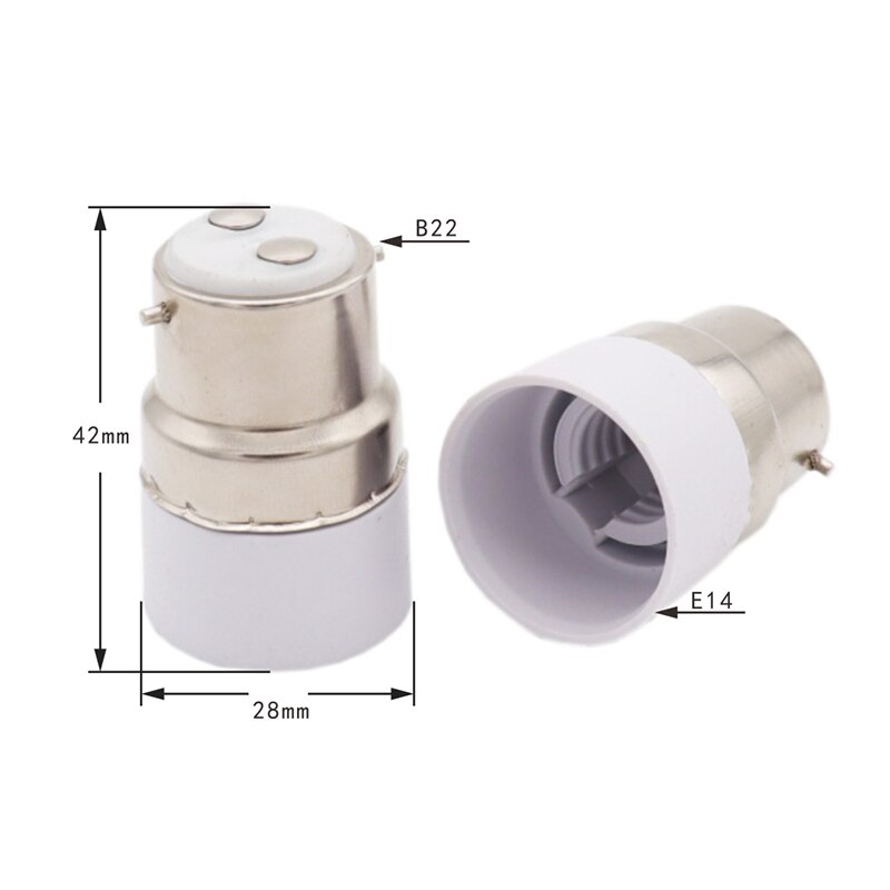 Led lyspære socket  b22 to e14 adapter led lampe pære sokkel holder omformer brannsikkert materiale for hjemmet