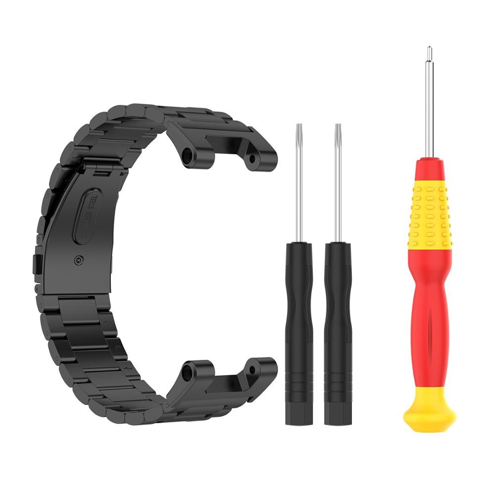 Rem i rustfrit stål af metal til amazfit t-rex trex armbåndsur til armbånd til amazfit ares t rex urbånd armbånd tilbehør: Sort / For amazfit ares