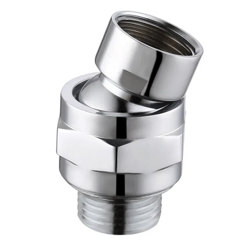 Ball Joint Hardware Adjustable Angle Swivel Adapter Shower Head Water Flow Ball Joint Connector Bathroom Accessories Bath Tools: Silver