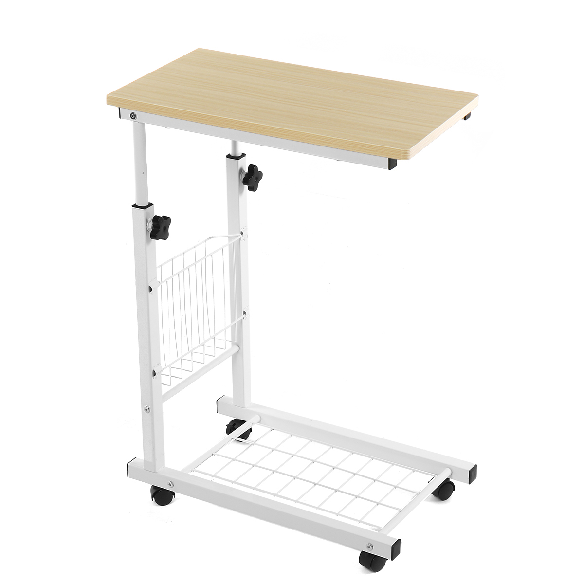 Liftable Bed Computer Desk Laptop Computer Desk Removable Rack Storage Table Bearing Capacity 30kg: white maple