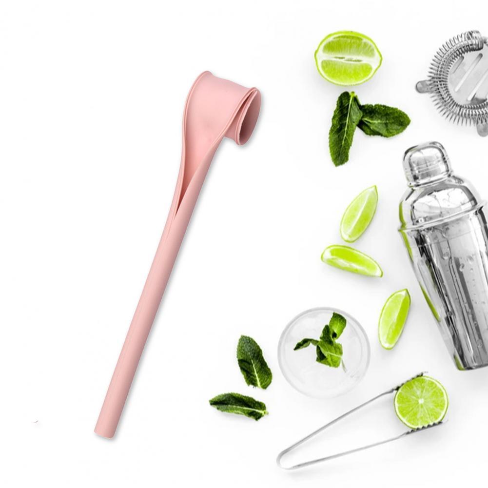 Useful Straw Flexible Solid Color Stirring Straw One Click Open Drinking Straw for Restaurant Home Straw