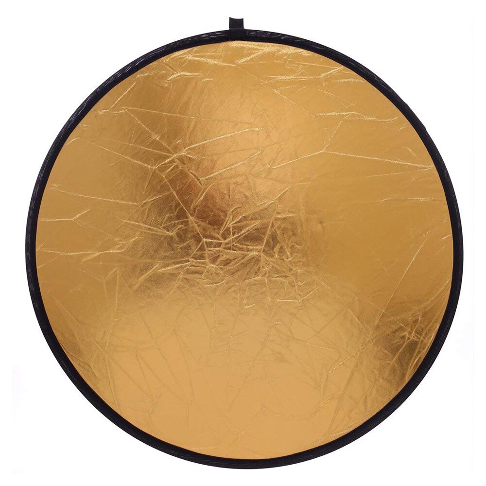 2 in 1 80cm Light Reflector Portable Collapsible Round Photography Reflector Gold &amp; Silver for Portrait Photography Accessories