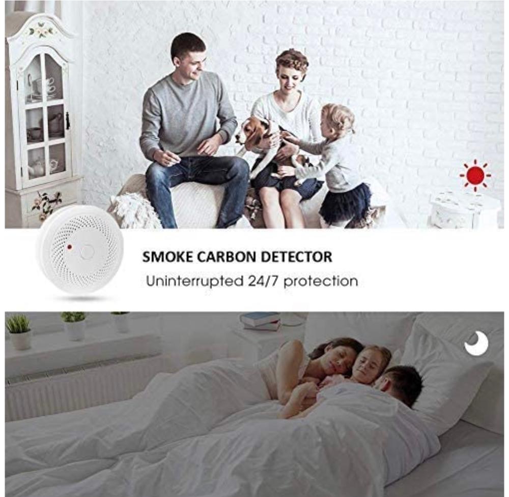 Smoke Detector Home Security Independent Smoke Fire Detector Sensor Low Battery Reminder Protect