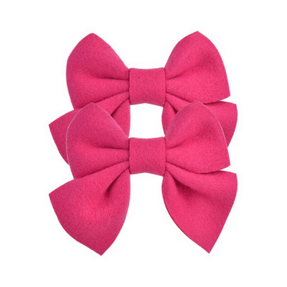 2 stuks/set schattige strik haarspeldjes voor kinderen effen haarstrikken haarspeldjes babymeisjes vlinder haarspeld peuter haarspeldje roze accessoire: Kleur 7