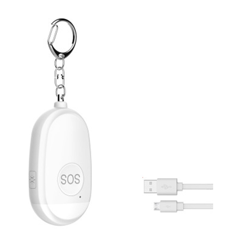 130dB Security Anti-attack Alarm Safety Siren USB Rechargeable LED Light for Children Girl Women Carrying Loud Panic Alarm