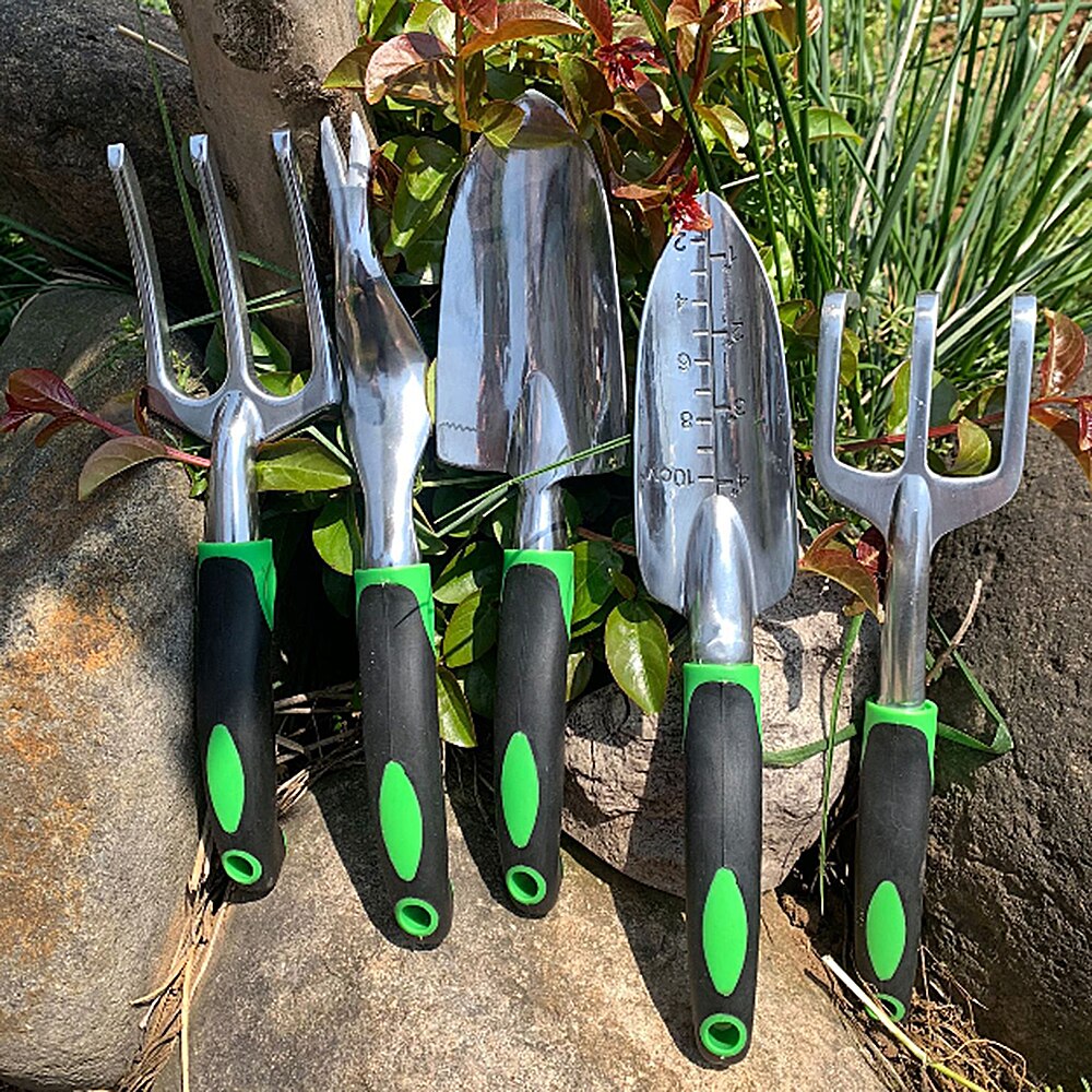Garden Tools Scoop Planting Tools Carbon Steel Greening Garden Art Tools 9 Sets with Work Tool Kit Claw Gloves For Women and Men