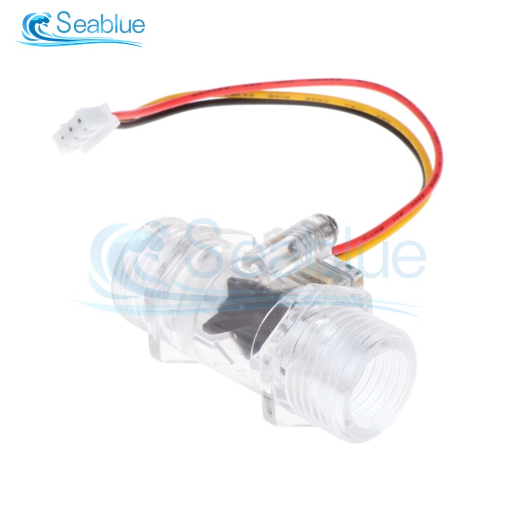 DC 5V 12V G1/2inch Transparent Water Flow Sensor Water Flow Meter Measurement Hall Flow Sensor Indicator Counter