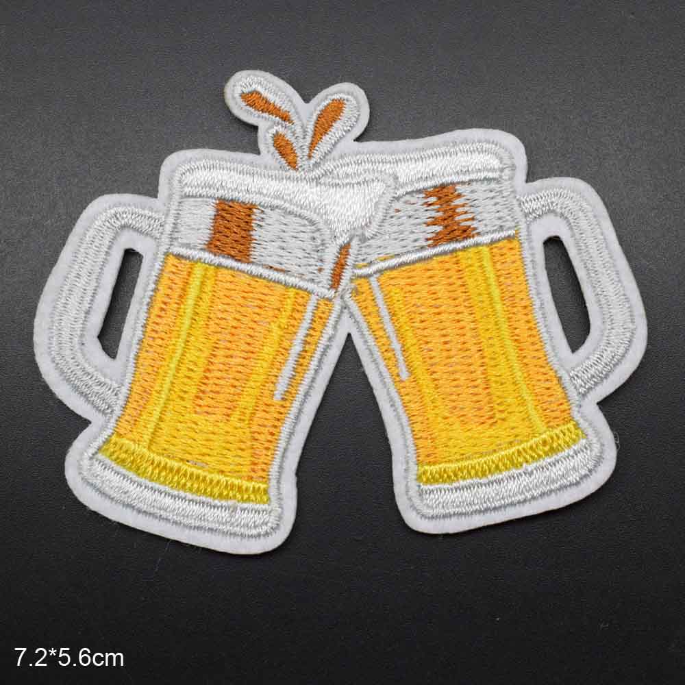 Geel Kopje Bier Ijzer Op Geborduurde Kleding Patches Voor Kleding Stickers Kledingstuk: Default Title