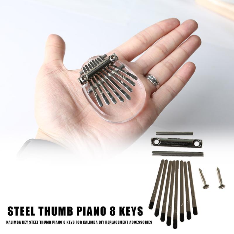 8 tangenter kalimba gør-det-selv-sæt tommelfinger klaver keyboard bogstaver stencilet skala identifikation til musikinstrument udskiftningsdele