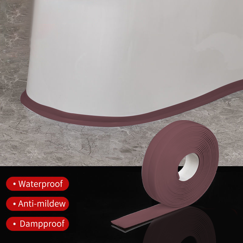 Vanntett dusj badekar tetningstape selvklebende vanntett veggklistremerker til bad kjøkken tetning fugestripe vask muggsikker: Lysegrønn / 4m / 9mm