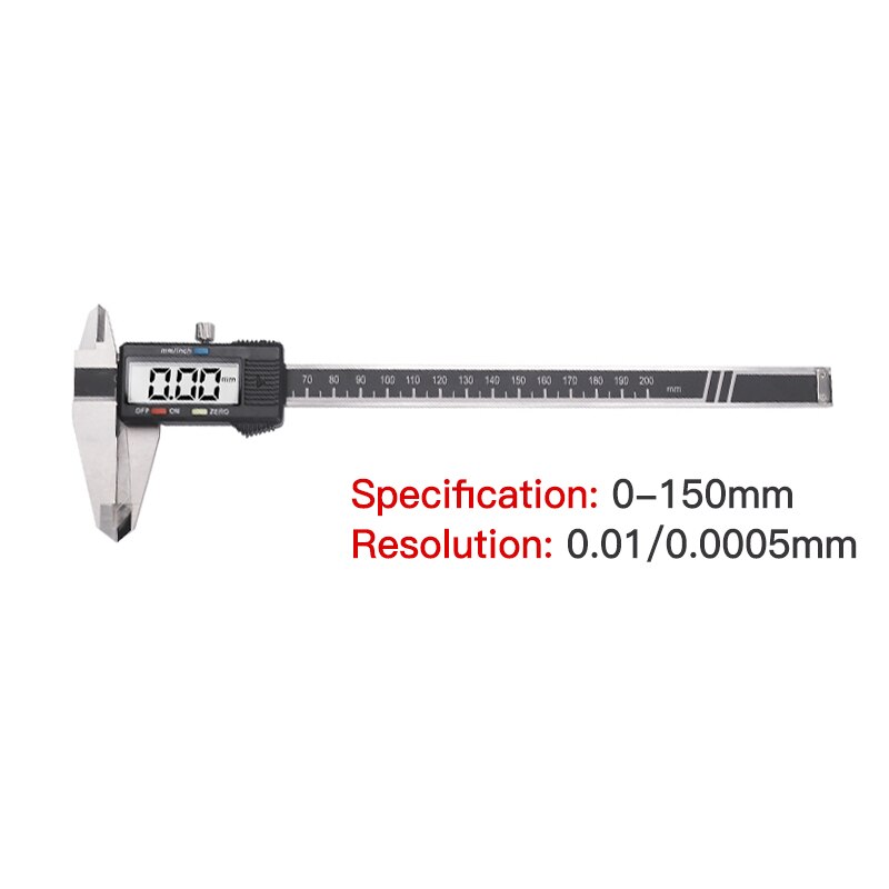 Digital Vernier Caliper 6 8 12Inch 150 200 300mm Stainless Steel Electronic Caliper Micrometer Depth Measuring Tools: 150 with box