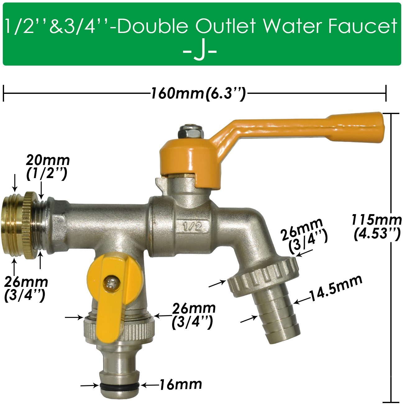 Tuinslang Kraan Adapter 1/2 ''IBC Watertank Connector 2-weg 1-weg Irrigatie Messing Kraan Gezamenlijke Vervanging Fitting Kogelkraan: Paars
