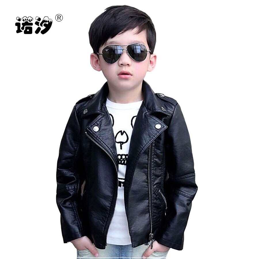 Kinderkleding jongens lente herfst PU leren jas mannelijke vrouwelijke kind lederen kleding bovenkleding kind leren jas 3-11Y
