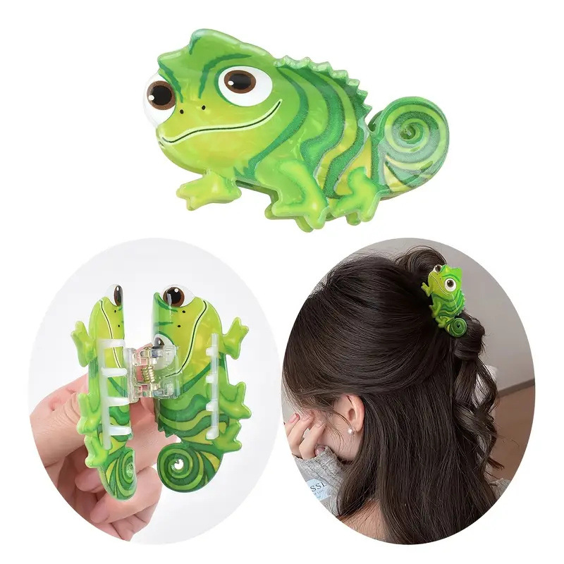 Leuke Azijn Hagedis Grab Clip Vrouwen Antislip Haarspeld Cartoon Dier Haai Clip Mode Paardenstaart Clip Meisje Dagelijkse Haaraccessoires