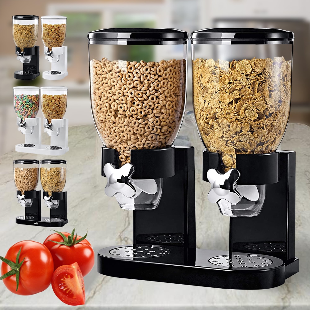 Korn dispenser 1/ 2 liter enkelt dobbelt korn dispenser korn havre opbevaringsbeholder køkken tør mad snack flaske
