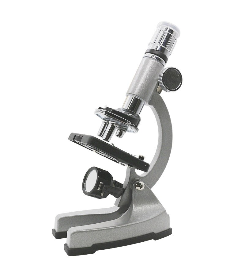 Microscope métallique monoculaire biologique éclairé 1200x, pour enfants étudiants, jouet éducatif: Default Title