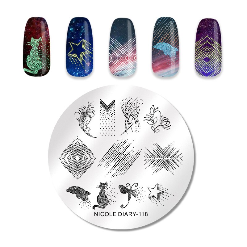 NICOLE DAGBOEK Halloween Serie Nail Stempelen Platen Rose Bloemen Nail Art DIY Nail Image Plate Printing Stencil Accessoires Tool: ND-118