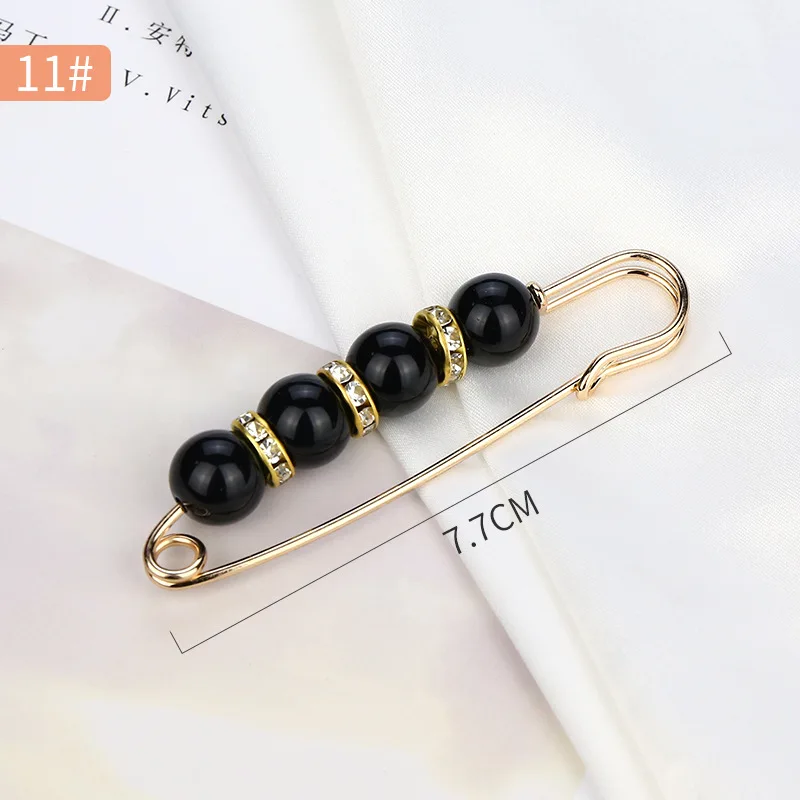 2/4 Uds broche de perlas alfileres suéter chal Clips imitación perla diamantes de imitación Collar Pin de seguridad para mujer chica ropa vestido Accesorios