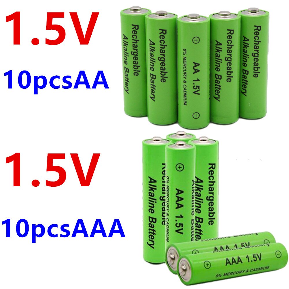 AA + AAA 100% 1,5 V AA AAA Batería alcalina recargable 2100-3000mAh antorcha relojes de juguete MP3 reproductor reemplazar batería Ni-MH: Blanco