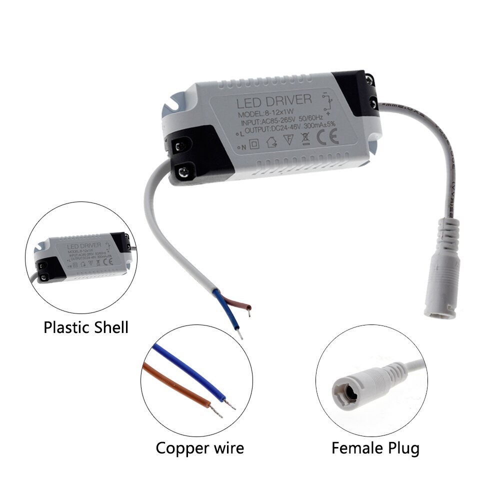 LED Driver 1-3W 4-7W 8-12W 18-25W 25-36W AC85-265V Lighting Transformer For LED Panel Light / Downlight / Spotlight Driver.
