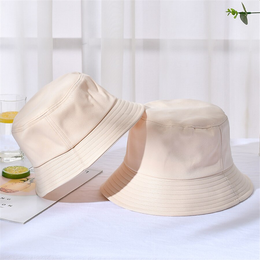 Nuovi cappelli a secchiello in cotone Unisex donna estate protezione solare cappello Panama uomo colore puro Sunbonnet fedora cappello da pescatore all&#39;aperto cappello da spiaggia