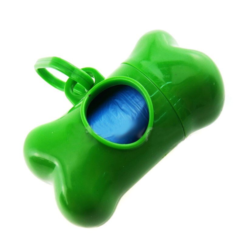 3 Pcs Plastic Bags Mini Pet Dogs Bags Dispenser Bone Box for Pet Waste Bags Portable Litter Box Pet Outdoor Carry Supply: green